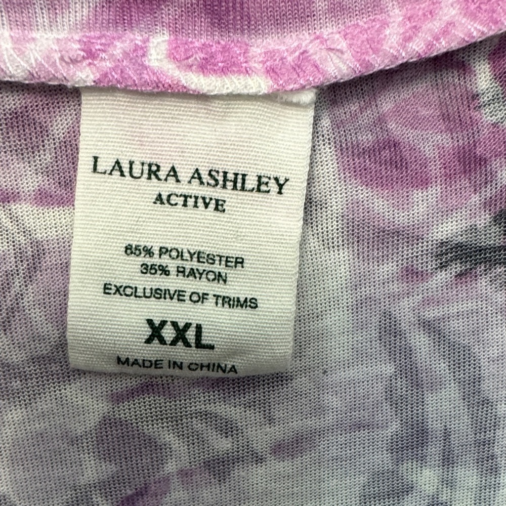 Laura Ashley Active 2XL Purple and Blue Patterned Long Sleeve Top lightweight - Picture 3 of 9